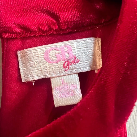 GB Girl’s Red Velvet Red Holiday Dress (Size L) - Picture 6 of 8